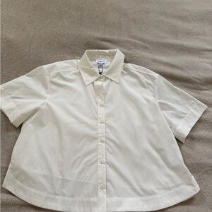 Current Air Short-Sleeve Pleated Back Button Shirt